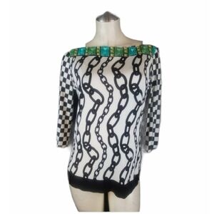 3/$25 Clips Tricot Italy Size 46 M Top Multi-Color